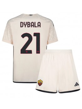 AS Roma Paulo Dybala #21 Auswärts Trikotsatz für Kinder 2023-24 Kurzarm (+ Kurze Hosen)